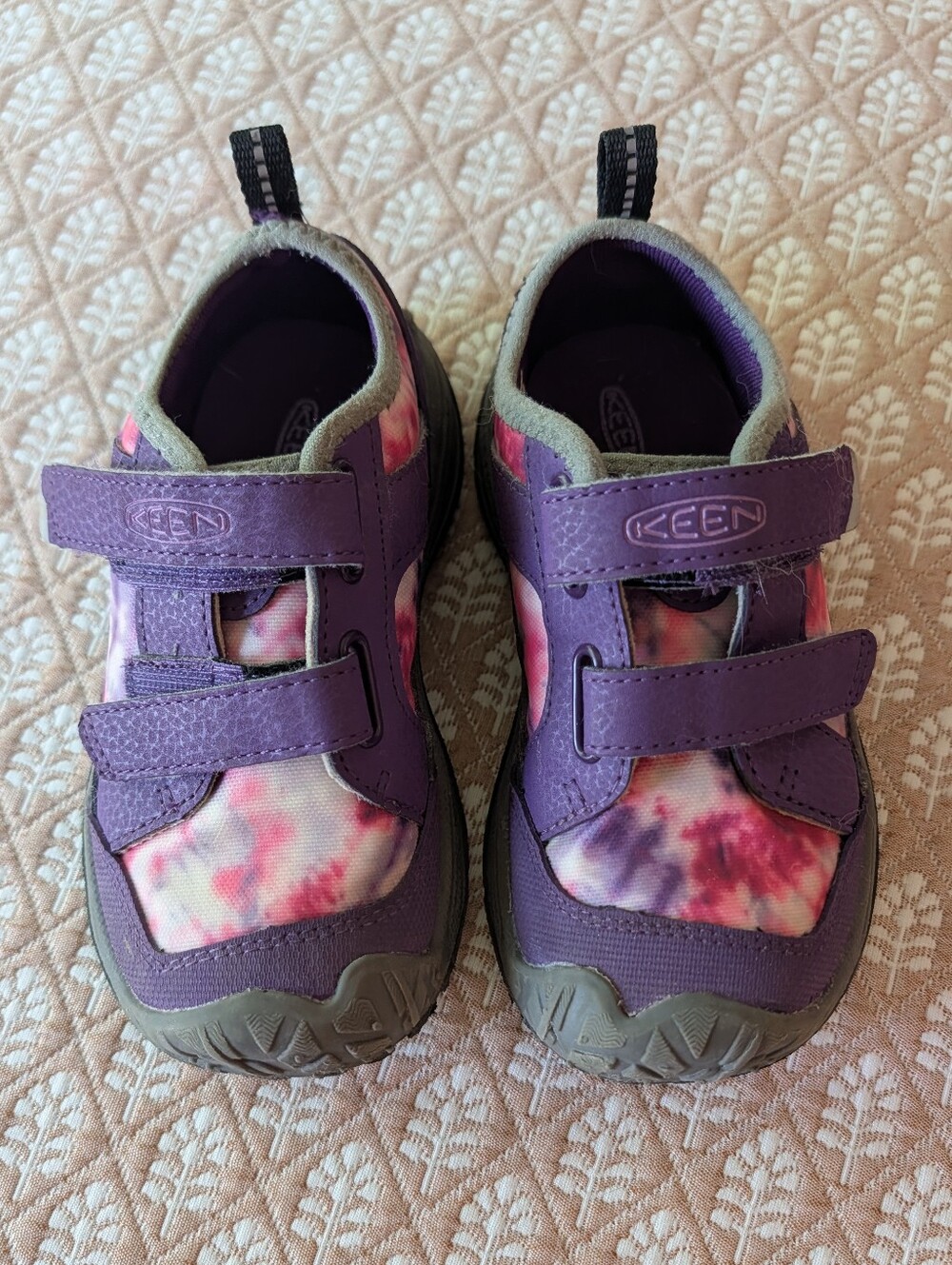 Keen Kids Purple and Pink Tie-Dye Velcro Sneakers